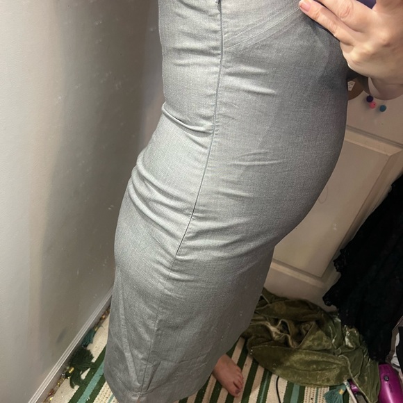 Context Gray Dress Work Dressy Elegant Professional 14 Comfortable Fitted EUC XL - Picture 7 of 9